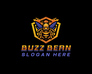 Bee Insect Shield  logo design