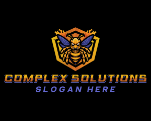 Bee Insect Shield  logo design