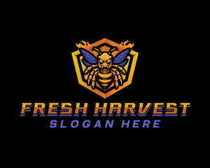 Bee Insect Shield  logo design