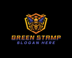 Bee Insect Shield  logo design