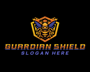 Bee Insect Shield  logo design