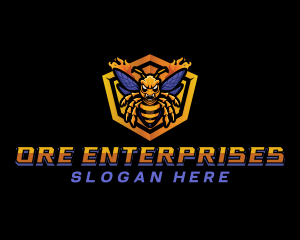 Bee Insect Shield  logo design