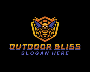 Bee Insect Shield  logo design