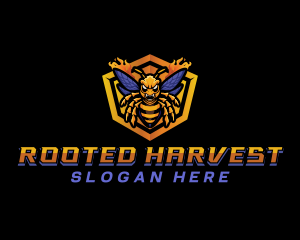 Bee Insect Shield  logo design