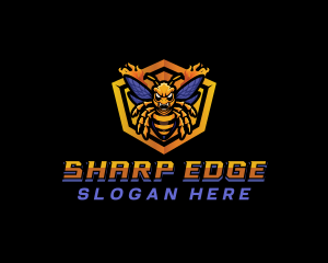 Bee Insect Shield  logo design