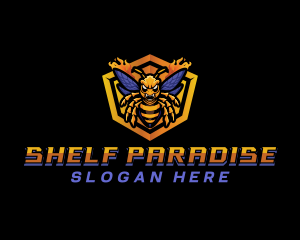 Bee Insect Shield  logo design