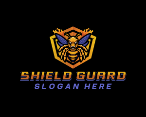 Bee Insect Shield  logo design