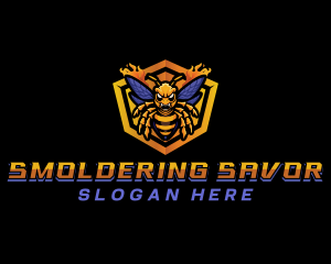 Bee Insect Shield  logo design