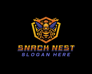 Bee Insect Shield  logo design