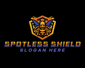 Bee Insect Shield  logo design