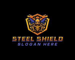 Bee Insect Shield  logo design