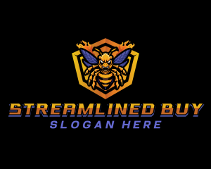 Bee Insect Shield  logo design