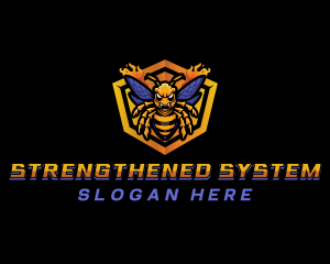 Bee Insect Shield  logo design