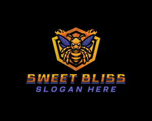 Bee Insect Shield  logo design