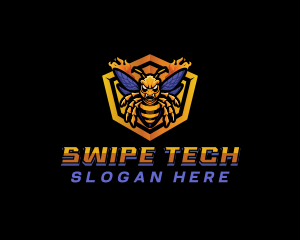 Bee Insect Shield  logo design