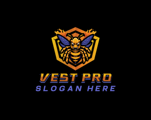 Bee Insect Shield  logo design