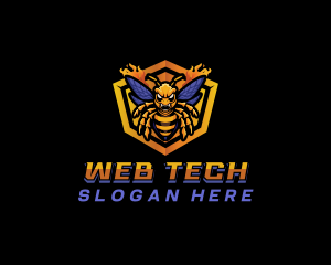 Bee Insect Shield  logo design