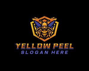 Bee Insect Shield  logo design