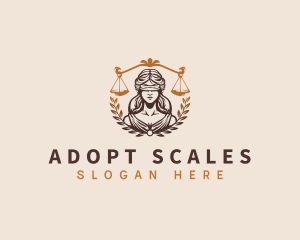 Woman Justice Scale logo design