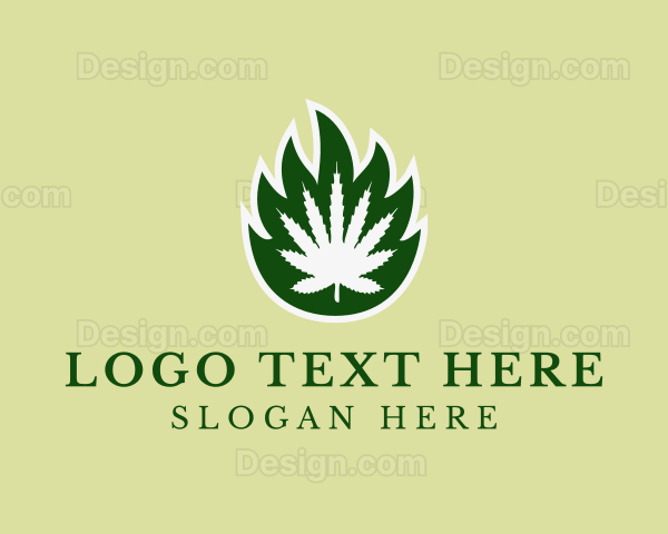 Flaming Herbal Weed Logo