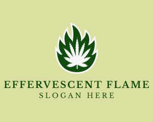 Flaming Herbal Weed logo design