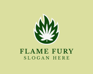 Flaming Herbal Weed logo design