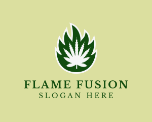 Flaming Herbal Weed logo design