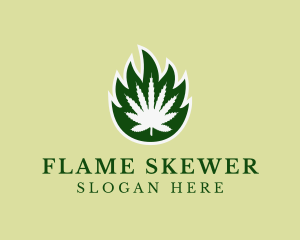 Flaming Herbal Weed logo design