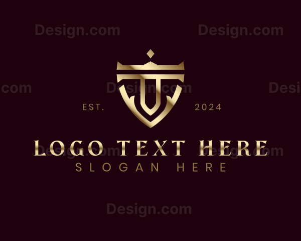 Sword Shield Letter T Logo