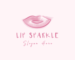 Beauty Watercolor Lips logo design