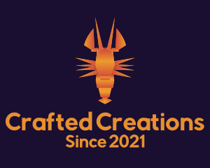 Orange Lobster Origami logo design