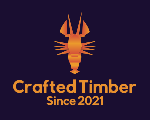 Orange Lobster Origami logo design