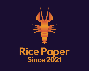 Orange Lobster Origami logo design