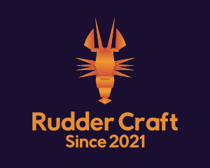 Orange Lobster Origami logo design