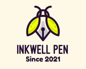 Bug Writing Pen logo design