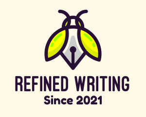 Bug Writing Pen logo design