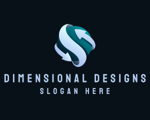 3D Logistics Business Arrow  logo design