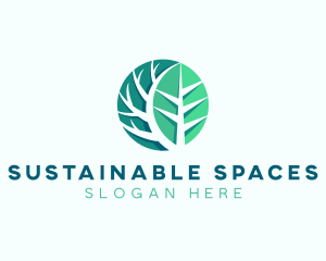 Eco Sustainable Tree logo design