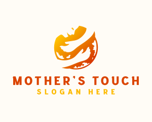 Globe Mother Hands logo design