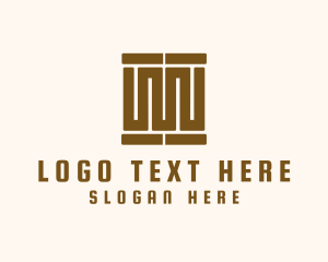 Geometric Greek Pillar logo