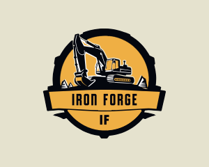 Mining Construction Excavator logo design