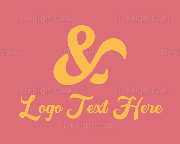 Yellow Swirly Ampersand Logo