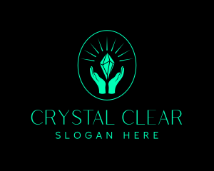 Elegant Crystal Hand logo design