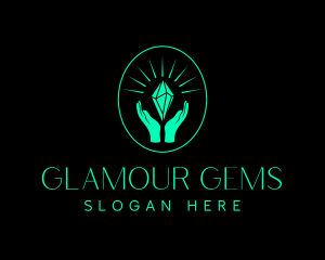 Elegant Crystal Hand logo design