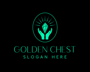 Elegant Crystal Hand logo design