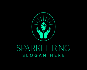 Elegant Crystal Hand logo