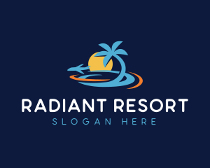 Beach Resort Airplane Travel logo