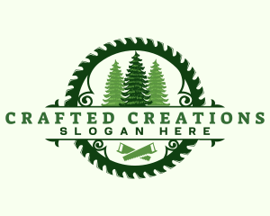 Woodwork Tree Sawmill logo design