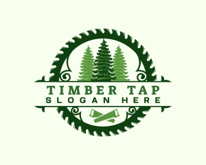 Woodwork Tree Sawmill logo design