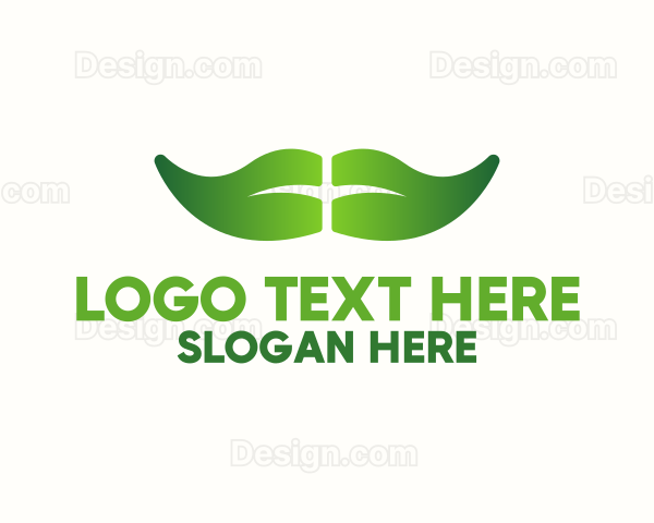 Green Leaf Moustache Logo